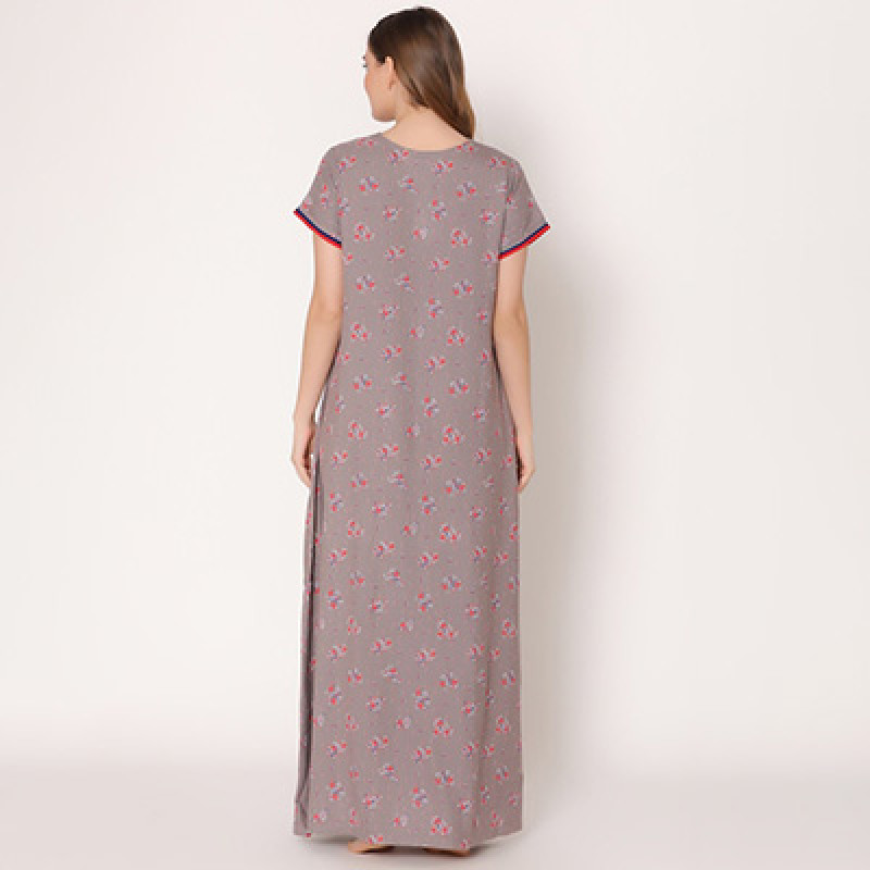 Women Plus Size Printed Maxi Nightdress