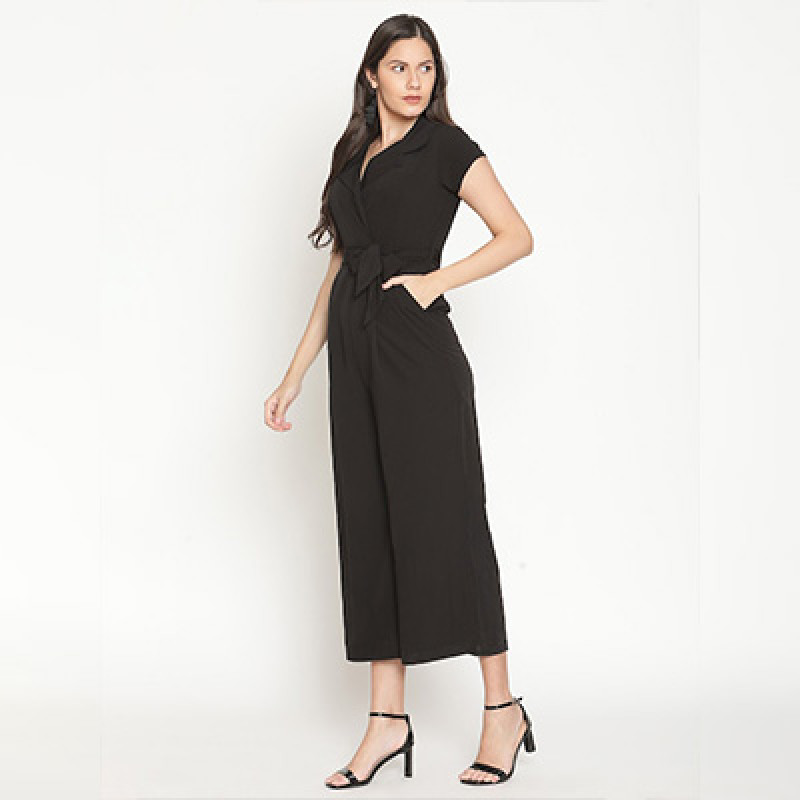 Black Solid Jumpsuit