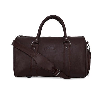 Unisex Brown Solid Medium Duffle Travel Luggage Bag