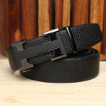 Men Black Textured Belt