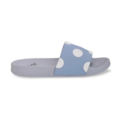 Women Blue & White Printed Sliders