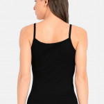 Women Black Solid Thermal Spaghetti Top