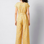 Women Yellow Printed Basic Jumpsuit